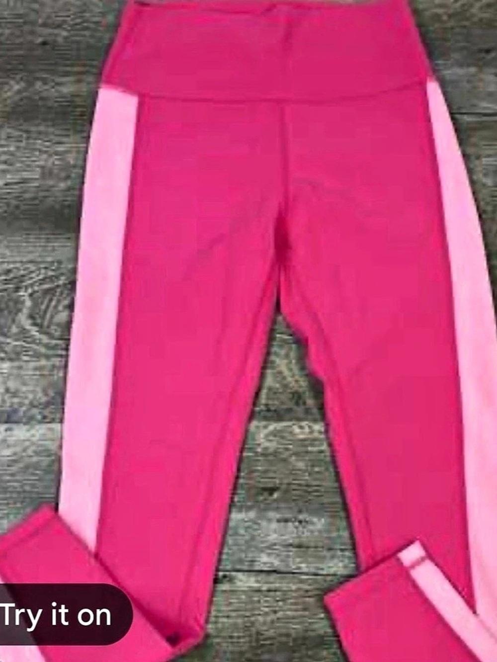 Wilo Color Block Athletic Leggings in Pink EUC38